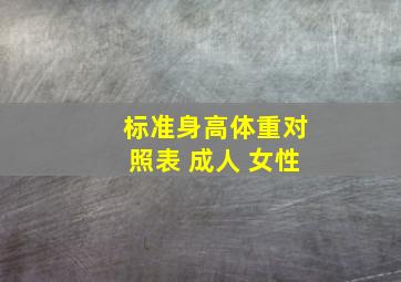 标准身高体重对照表 成人 女性